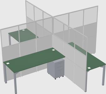 Quad office cubicles