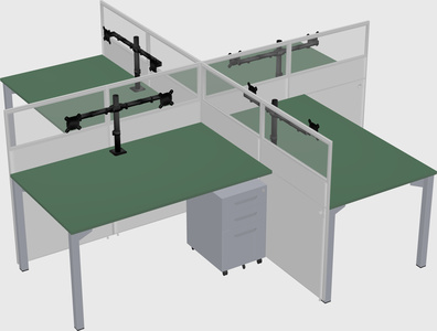 Quad office cubicles