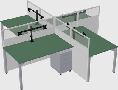 Quad office cubicles