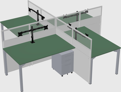 Quad office cubicles