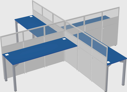 Quad office cubicles