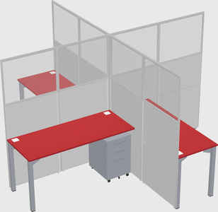 Quad office cubicles