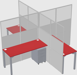 Quad office cubicles