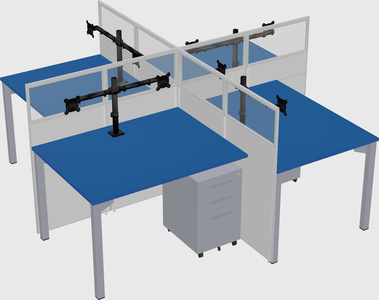Quad office cubicles