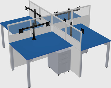 Quad office cubicles