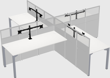 Quad office cubicles