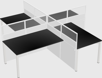 Quad office cubicles