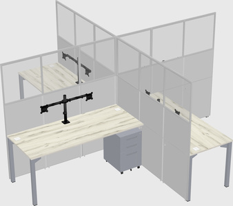 Quad office cubicles
