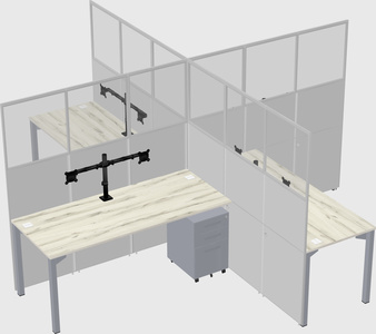 Quad office cubicles