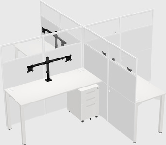 Bureaux à quatre cabines