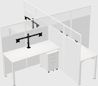Bureaux à quatre cabines