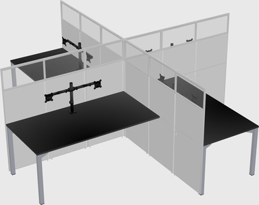 Quad office cubicles