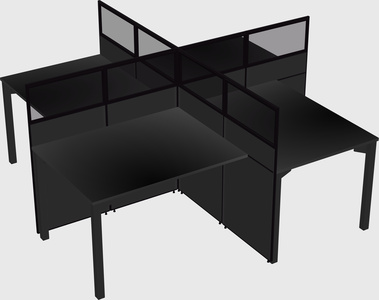 Quad office cubicles