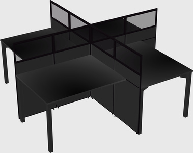 Quad office cubicles