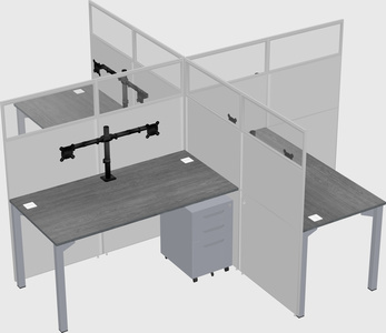 Quad office cubicles