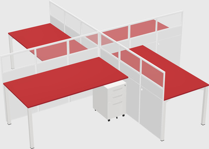 Quad office cubicles
