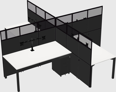 Quad office cubicles