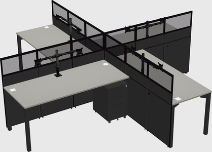 Quad office cubicles