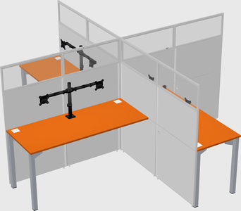 Quad office cubicles