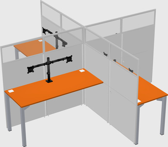 Quad office cubicles