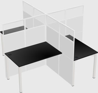Quad office cubicles