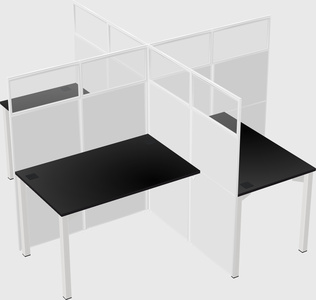 Quad office cubicles
