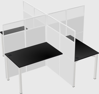 Quad office cubicles