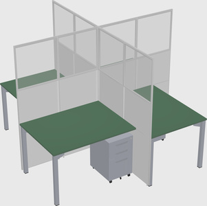 Quad office cubicles