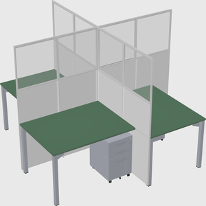 Quad office cubicles