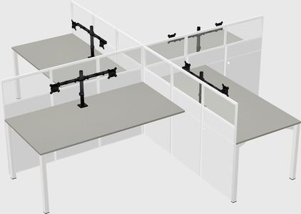 Quad office cubicles