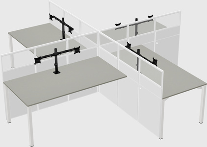 Quad office cubicles