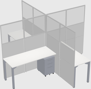Quad office cubicles