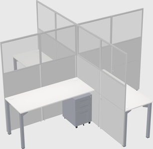 Quad office cubicles