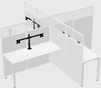 Quad office cubicles