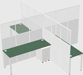Quad office cubicles