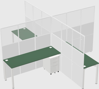 Quad office cubicles
