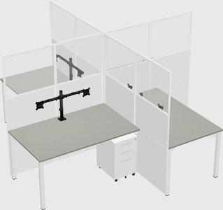 Quad office cubicles