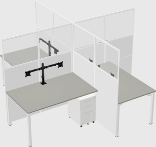Quad office cubicles
