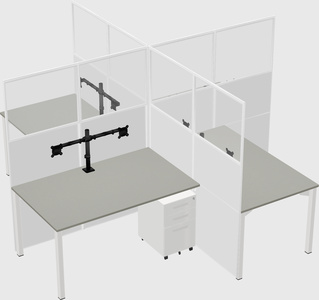 Quad office cubicles