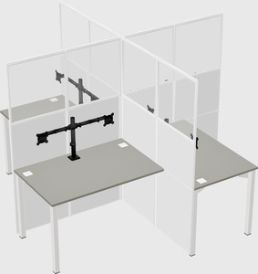 Quad office cubicles