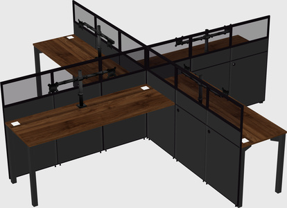 Quad office cubicles