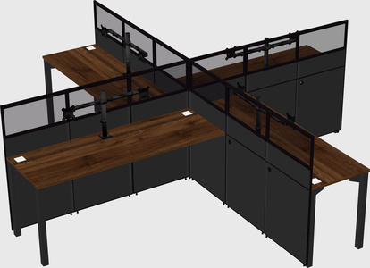 Quad office cubicles