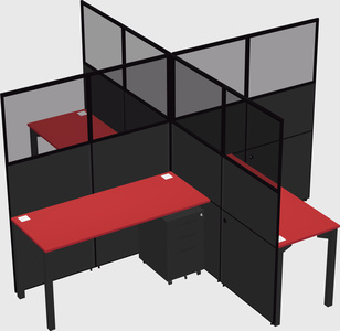 Quad office cubicles