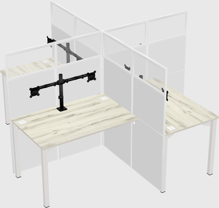 Quad office cubicles