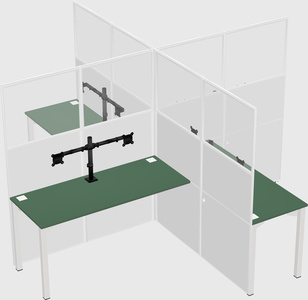 Quad office cubicles