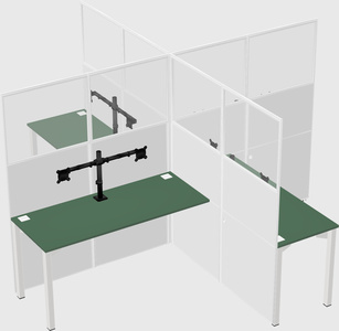 Quad office cubicles