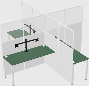 Quad office cubicles