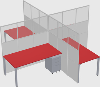 Quad office cubicles