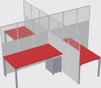 Quad office cubicles