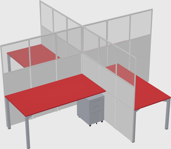 Quad office cubicles